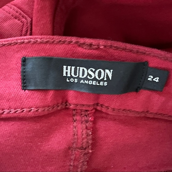 NWT Hudson Nico Mid-Rise Coated Super-Skinny Ankle Jeans Cabernet Size 24 - Picture 9 of 12